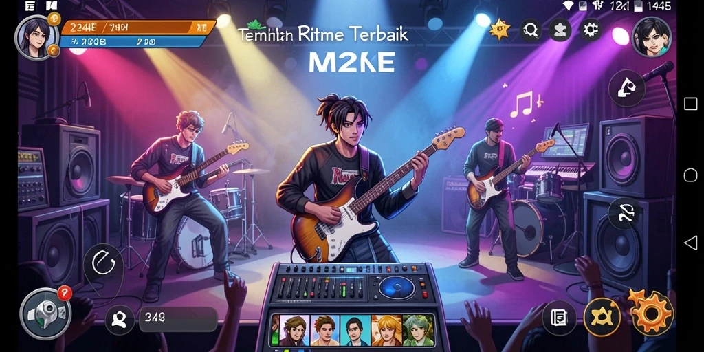 Tampilan gameplay 234E yang menampilkan ritme dan tantangan musik.