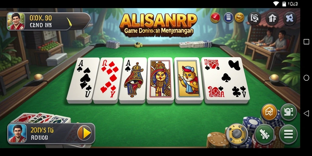Tampilan gameplay seru ALISANRP dalam permainan Domino.