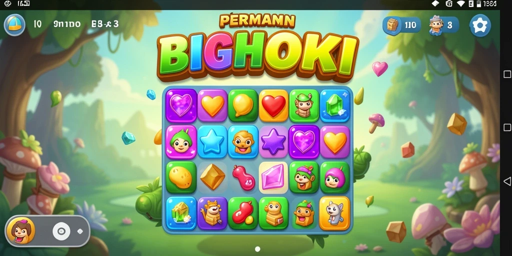 Tampilkan aksi mencocokkan buah dalam BIGHOKI.