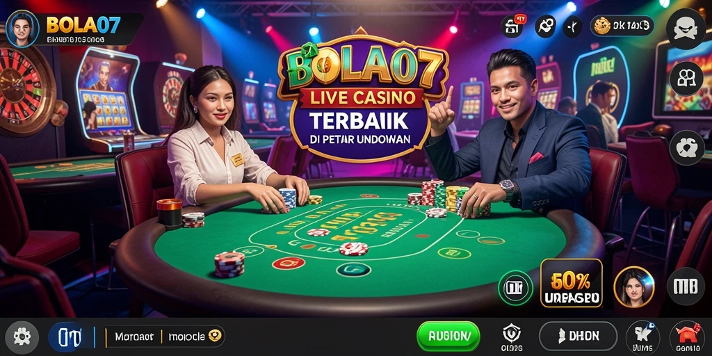 Screenshot BOLA07 menampilkan gameplay kasino langsung yang realistis dan menarik.