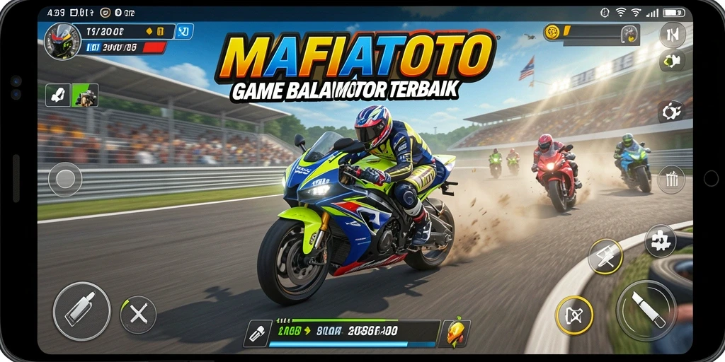 Tampilan gameplay MAFIATOTO yang menegangkan di lintasan balap.