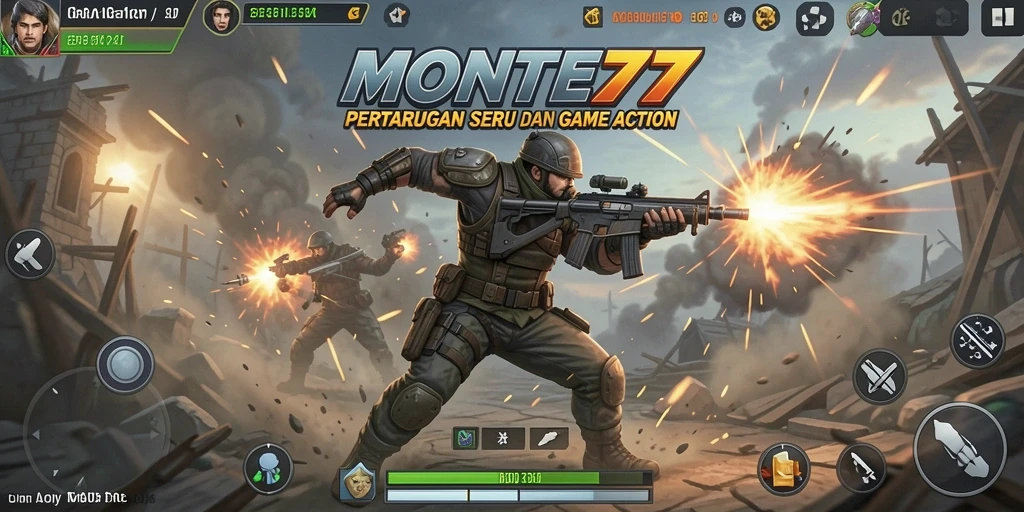 Tampilan aksi seru dari gameplay MONTE77 yang penuh tantangan.