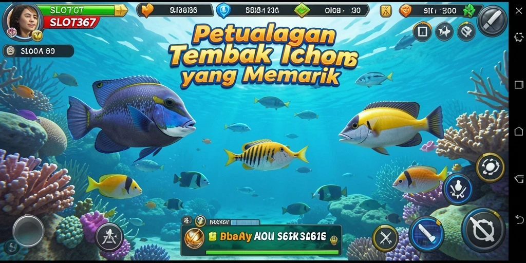 Gameplay SLOT367 yang menarik dengan ikan berwarna-warni.